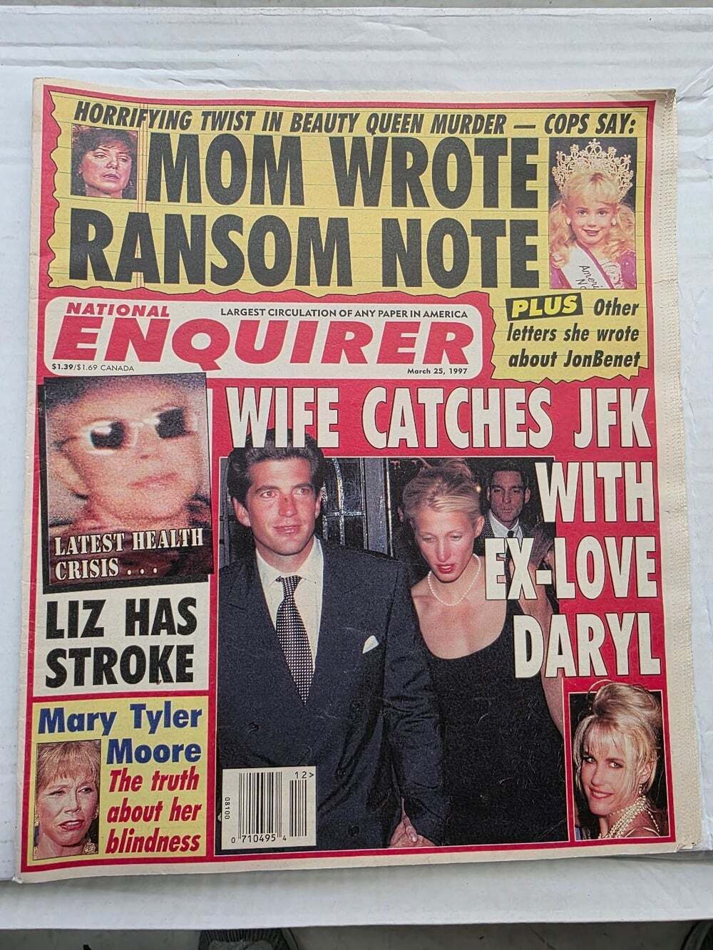 National Enquirer March 25 1997 Newspaper JonBenet Ramsey JFK Jr. Liz Taylor